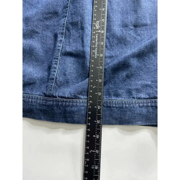 Vintage Orvis Skirt Womens 6 Midi Dark Wash Denim Cotton Drawstring Waist - Picture 4 of 5